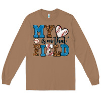 Toasted Coconut my heart is on that field baseball Long Sleeve Tee - AdoDesignShop