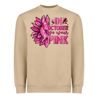 In October We Wear Pink Sunflower Heavyweight Sweatshirt | Teevron
