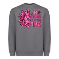 Storm In October We Wear Pink Sunflower Heavyweight Sweatshirt - texasbilliewilder