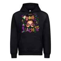 Black mardi gras teacher caucasian messy bun Urban Hoodie - texasbilliewilder