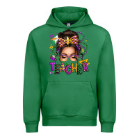 Emerald mardi gras teacher caucasian messy bun Urban Hoodie - texasbilliewilder