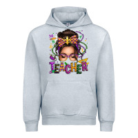 Heather Grey mardi gras teacher caucasian messy bun Urban Hoodie - texasbilliewilder