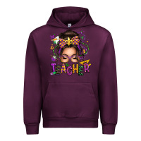 Mauve Wine mardi gras teacher caucasian messy bun Urban Hoodie - texasbilliewilder