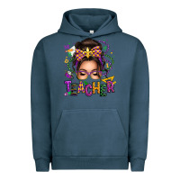 Pigment Midnight Navy mardi gras teacher caucasian messy bun Urban Hoodie - texasbilliewilder