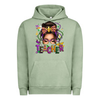 Pigment Oil Green mardi gras teacher caucasian messy bun Urban Hoodie - texasbilliewilder