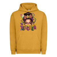 Pigment Peanut Butter mardi gras teacher caucasian messy bun Urban Hoodie - texasbilliewilder