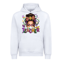 White mardi gras teacher caucasian messy bun Urban Hoodie - texasbilliewilder