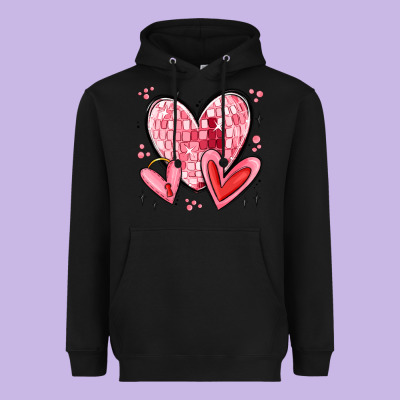 Valentines Hearts Heavyweight Hoodie Designed By Maliassmallbusiness