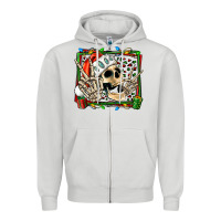 Dove Grey Christmas happy skeleton Zipper Hoodie - Jasminsmagicworld