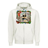 Oatmeal Heather Christmas happy skeleton Zipper Hoodie - Jasminsmagicworld