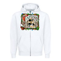 White Christmas happy skeleton Zipper Hoodie - Jasminsmagicworld