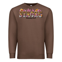Chestnut she is strong proverbs 31 25 Premium Sweatshirt - NancyCooperArtShop