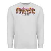 Dove Grey she is strong proverbs 31 25 Premium Sweatshirt - NancyCooperArtShop