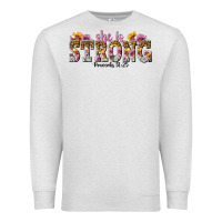 Oatmeal Heather she is strong proverbs 31 25 Premium Sweatshirt - NancyCooperArtShop