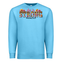 Ocean Blue she is strong proverbs 31 25 Premium Sweatshirt - NancyCooperArtShop