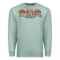 Seafoam she is strong proverbs 31 25 Premium Sweatshirt - NancyCooperArtShop