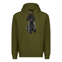 Army Green black poodles dog Premium Hoodie - LillyAllenDesigns
