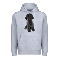Heather Grey black poodles dog Premium Hoodie - LillyAllenDesigns