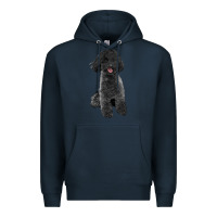 Navy black poodles dog Premium Hoodie - LillyAllenDesigns