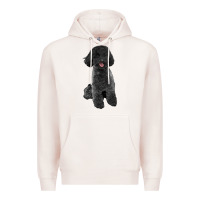 Pale Pink black poodles dog Premium Hoodie - LillyAllenDesigns