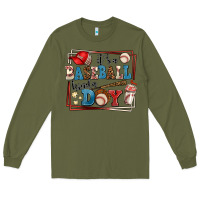 Army Green its a baseball kinda day Long Sleeve Tee - AdoDesignShop