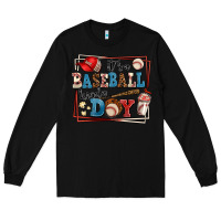 Black its a baseball kinda day Long Sleeve Tee - AdoDesignShop