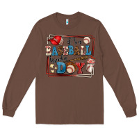 Chestnut its a baseball kinda day Long Sleeve Tee - AdoDesignShop