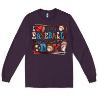 Plum its a baseball kinda day Long Sleeve Tee - AdoDesignShop