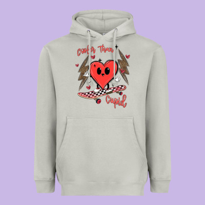 Cooler Than Cupid Heavyweight Hoodie Designed By Maliassmallbusiness