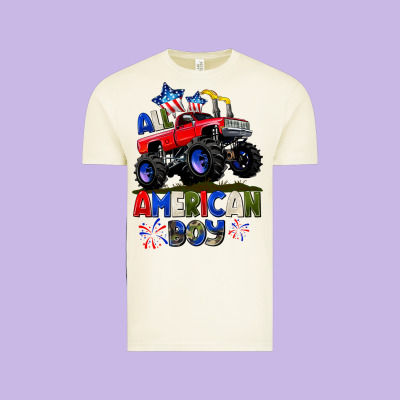 All American Boy 4th July Vintage Tee Designed By Cowgirlartshop