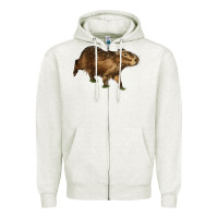 Oatmeal Heather Capybara Zipper Hoodie - LillyAllenDesigns