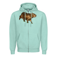 Seafoam Capybara Zipper Hoodie - LillyAllenDesigns