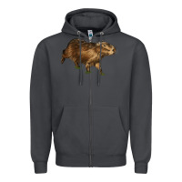 Smoke Capybara Zipper Hoodie - LillyAllenDesigns