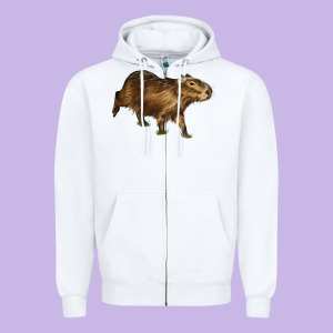 Capybara Zipper Hoodie Designed By Lillyallendesigns