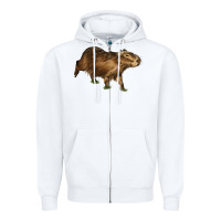 White Capybara Zipper Hoodie - LillyAllenDesigns