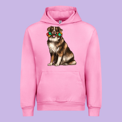 Australian Shepherd With Rope Toy Urban Hoodie Designed By Texasbilliewilder