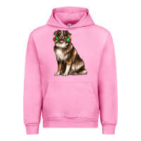 Fuchsia Pink australian shepherd with rope toy Urban Hoodie - texasbilliewilder