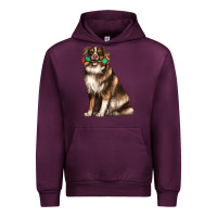 Mauve Wine australian shepherd with rope toy Urban Hoodie - texasbilliewilder