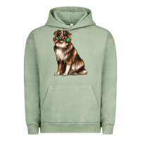 Pigment Oil Green australian shepherd with rope toy Urban Hoodie - texasbilliewilder