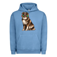 Pigment Pebble Blue australian shepherd with rope toy Urban Hoodie - texasbilliewilder
