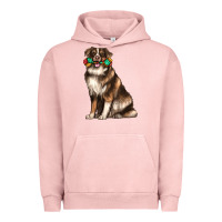 Pigment Salmon australian shepherd with rope toy Urban Hoodie - texasbilliewilder
