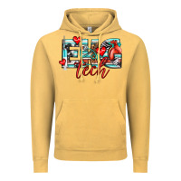 Vintage Mustard ekg tech Vintage Hoodie - texasbilliewilder