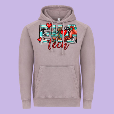 Ekg Tech Vintage Hoodie Designed By Texasbilliewilder