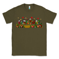 Army Green christmas with christmas cross libbey glass Classic Tee - BundleAndBundleShop