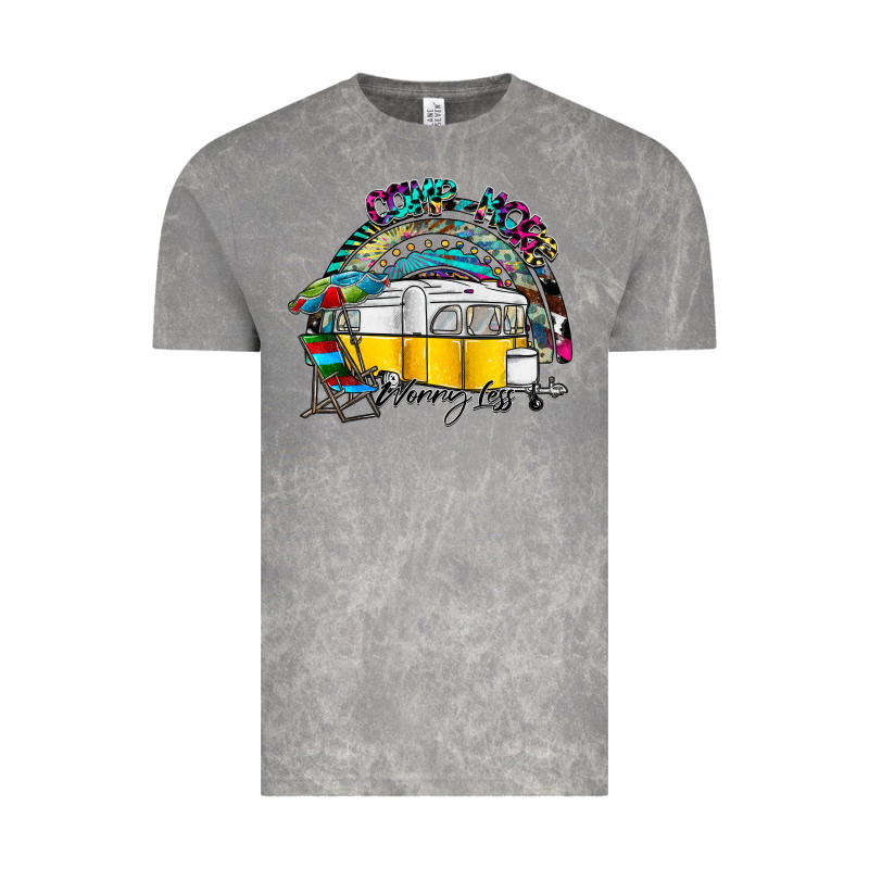 Camp More Worry Less Vintage Tee by SublimationCraftShop | Teevron