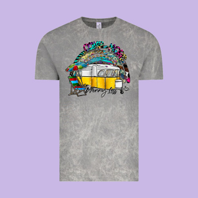 Camp More Worry Less Vintage Tee Designed By Sublimationcraftshop