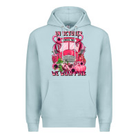 Blue Mist in october we wear pink halloween school bus Premium Hoodie - LillyAllenDesigns