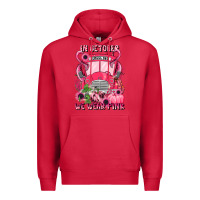 Cardinal in october we wear pink halloween school bus Premium Hoodie - LillyAllenDesigns