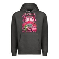 Charcoal Heather in october we wear pink halloween school bus Premium Hoodie - LillyAllenDesigns