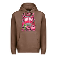 Chestnut in october we wear pink halloween school bus Premium Hoodie - LillyAllenDesigns